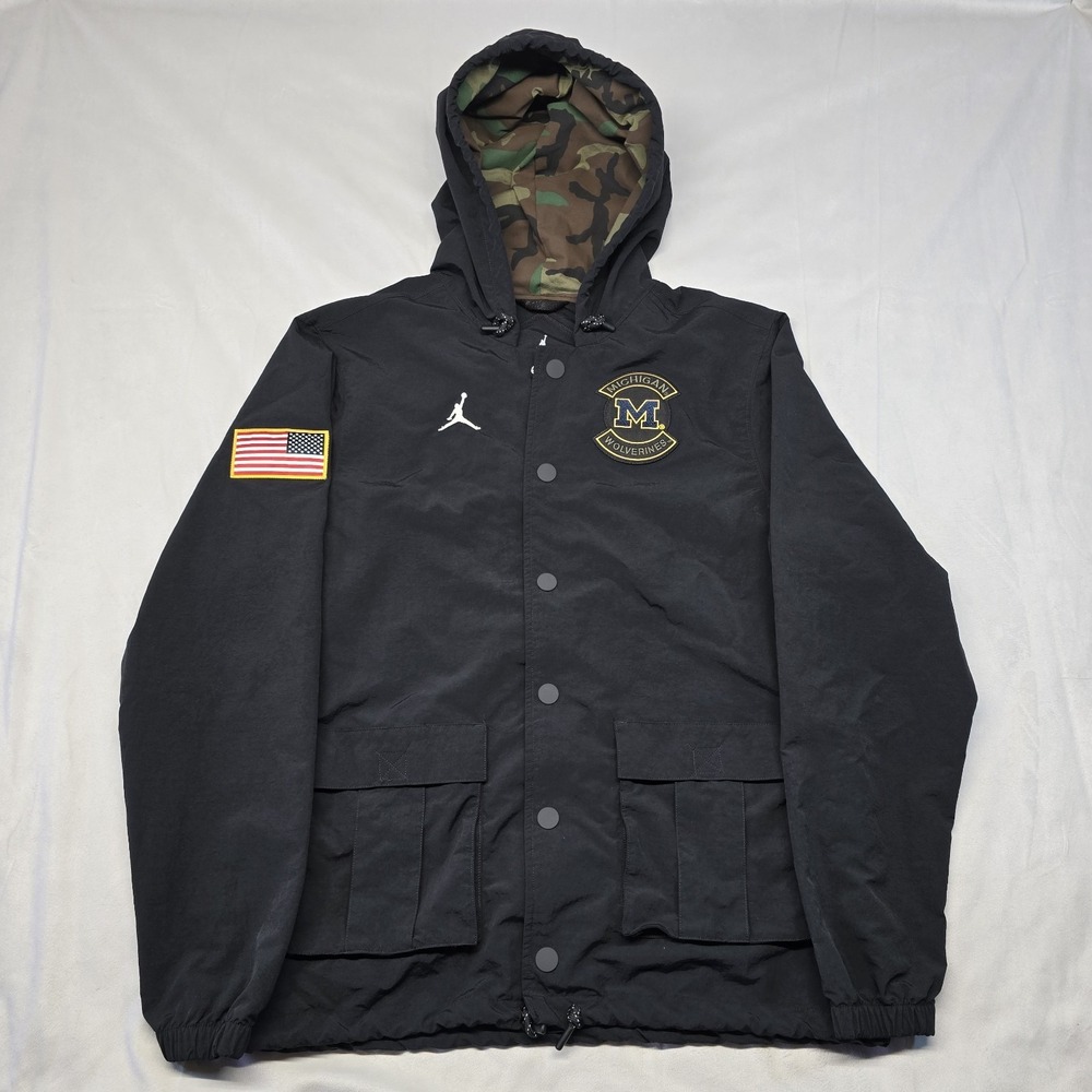 Jordan Brand Michigan Wolverines Military Appreciation snap jacket Men Size L